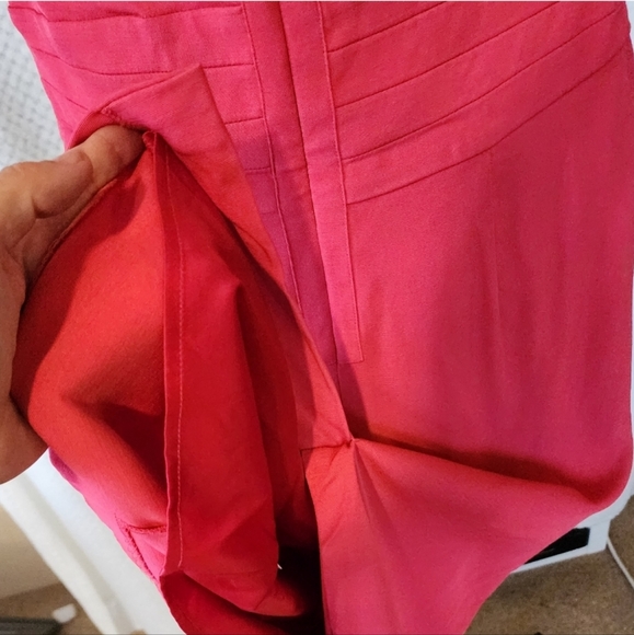 PENDING SALE woman size 10 crimson red fitted midi dress - Picture 7 of 14